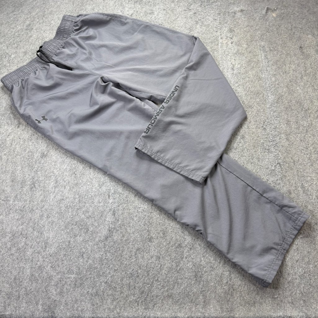 Under Armour Windbreaker Track Pants Men Xl Gray Ripstop Loose 32" Vital Woven